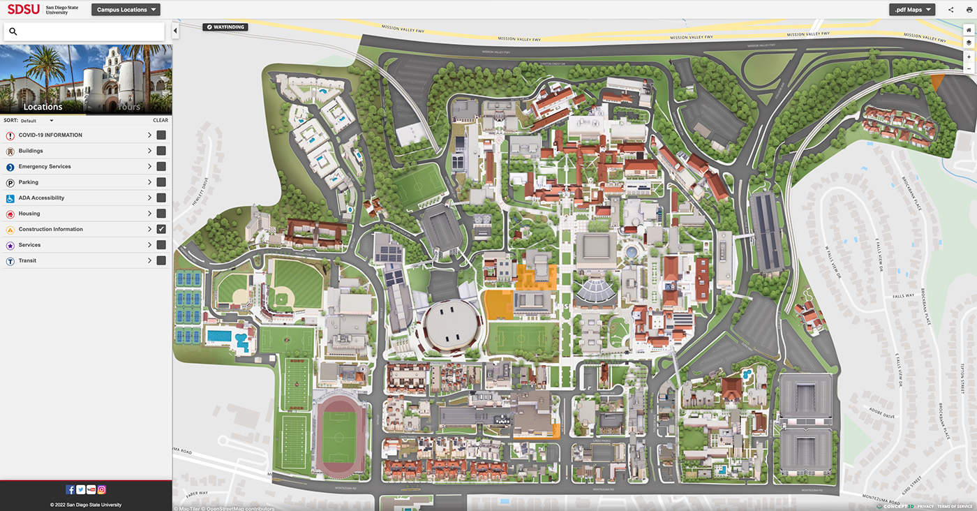 Sdsu Interactive Map - Olive Ashleigh